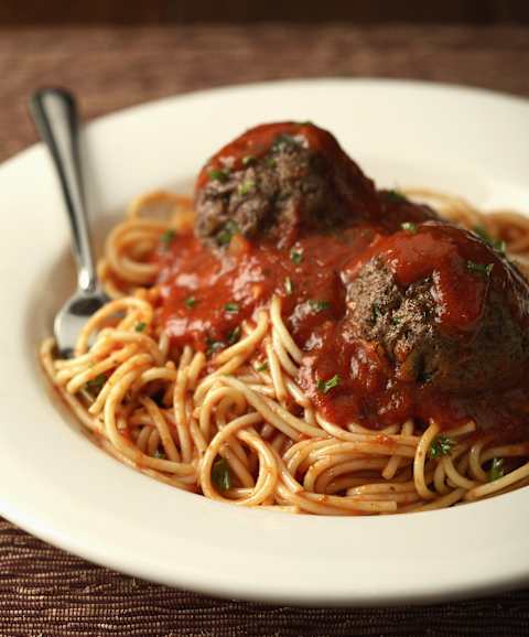 Spaghetti and meatballs.