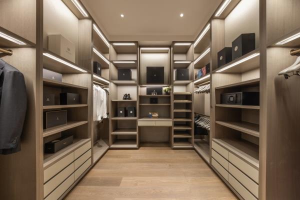 A walk-in closet. 