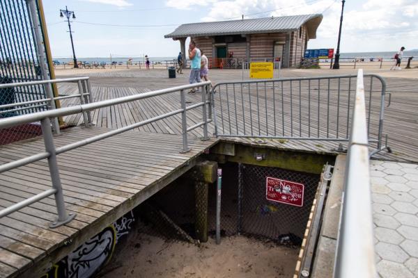 The Coney Island boardwalk, near where a woman was allegedly raped.